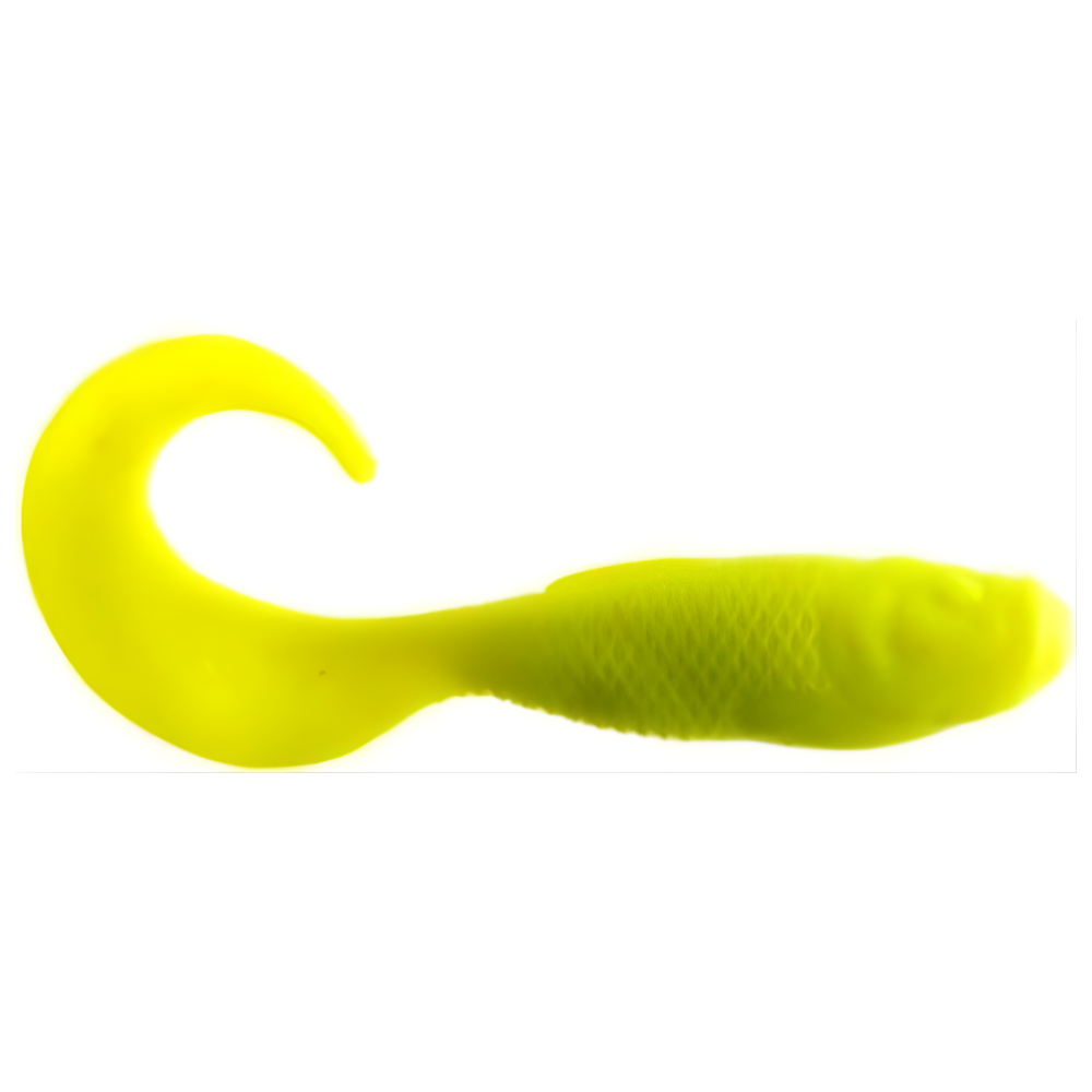 Yellow fishing lure on a white background